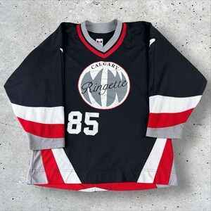 Vintage CCM Hockey Jersey Men's Medium Calgary Ringette‎ Black/Red